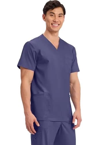 Cherokee WW Revolution V-Neck Scrub Top for Men with 3 Pockets XL Grape | Professional Healthcare Uniform thumbnail 5
