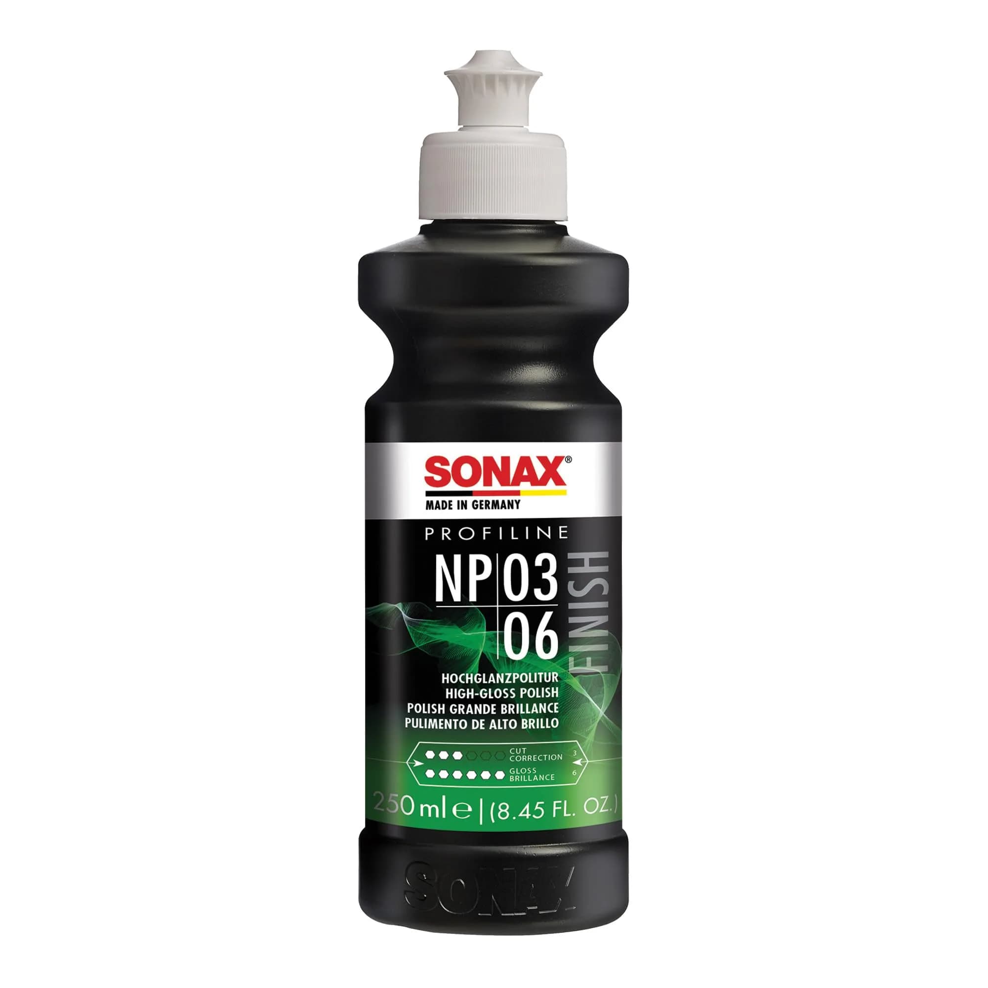 Sonax Nano Polish 03/06 (250 ml) | High-Gloss Car Paint Finish, Silicone-Free, Medium Abrasive (1500 grit) — 250ml