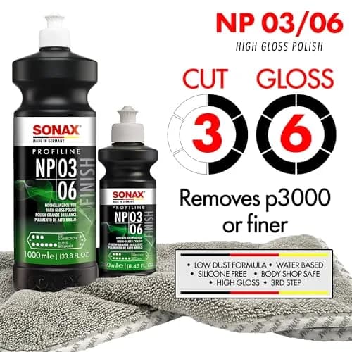 Sonax Nano Polish 03/06 (250 ml) | High-Gloss Car Paint Finish, Silicone-Free, Medium Abrasive (1500 grit) thumbnail 2