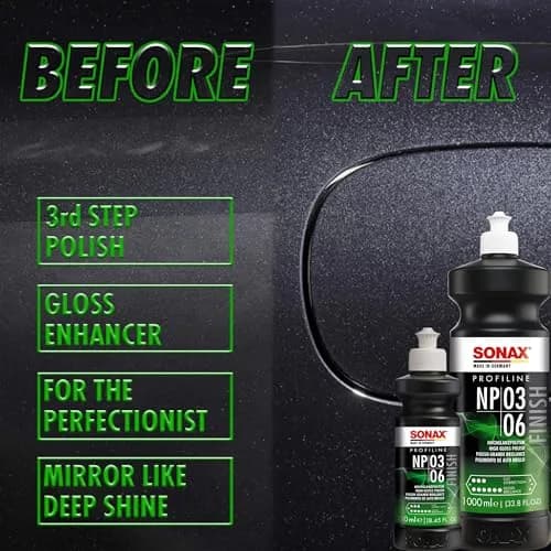 Sonax Nano Polish 03/06 (250 ml) | High-Gloss Car Paint Finish, Silicone-Free, Medium Abrasive (1500 grit) thumbnail 3