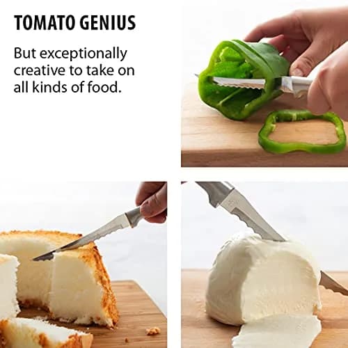 RADA Tomato Slicer Knife (R126), Silver, Pack of 6 | Effortless Tomato Slicing with Dual-Serrated Blade thumbnail 3