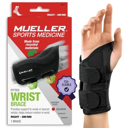 MUELLER Wrist Brace for Men & Women | Carpal Tunnel & Tendonitis Support, Small/Medium thumbnail 1