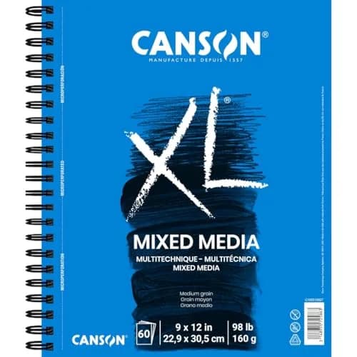 Canson XL Mix Media Pad 9x12 Inches (224 gsm / 150 lb) | 60 Sheets, French Made — 9x12