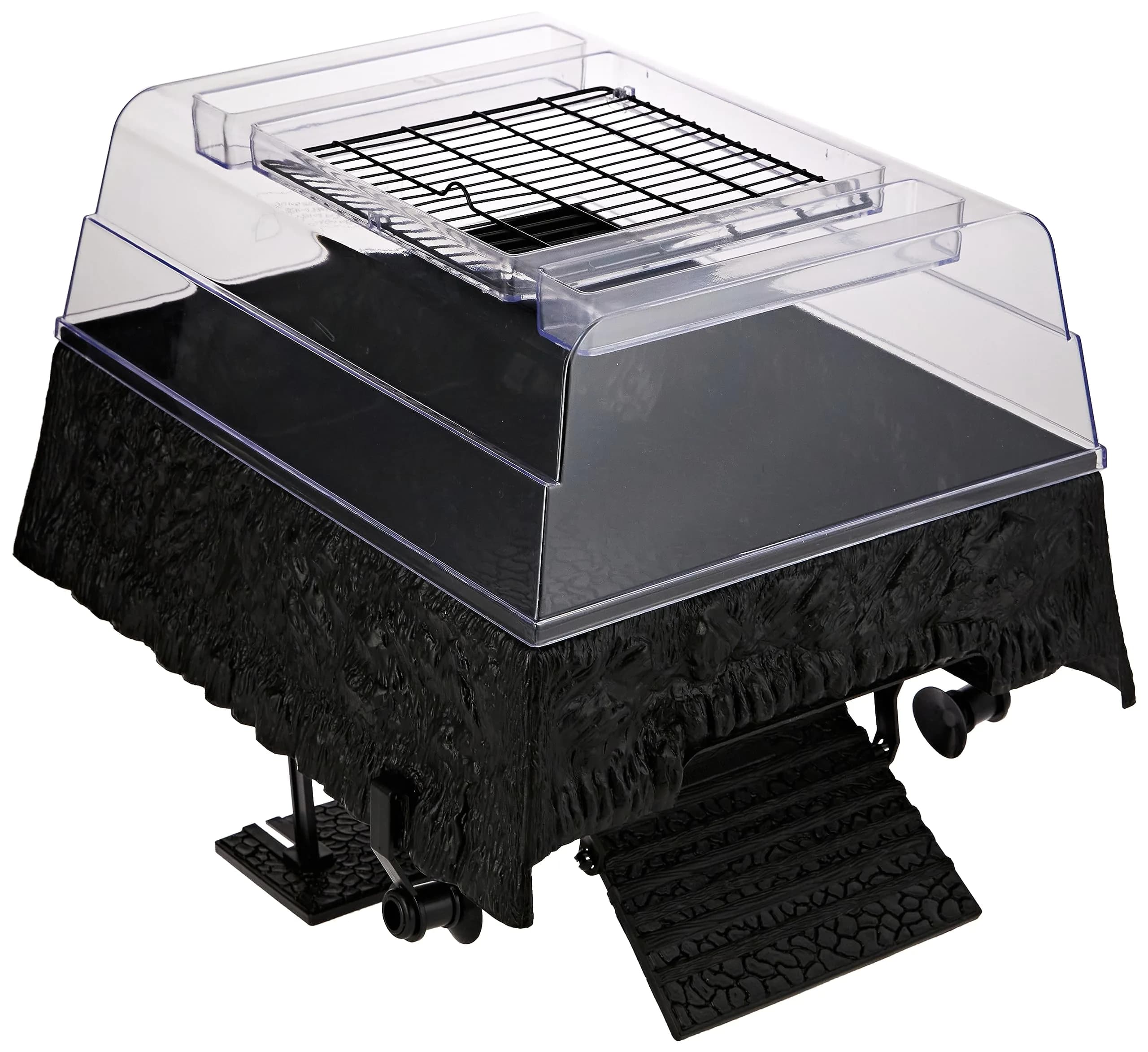 Penn-Plax Reptology Turtle Topper – Above Tank Basking Platform for 55 Gallon Tanks, Black