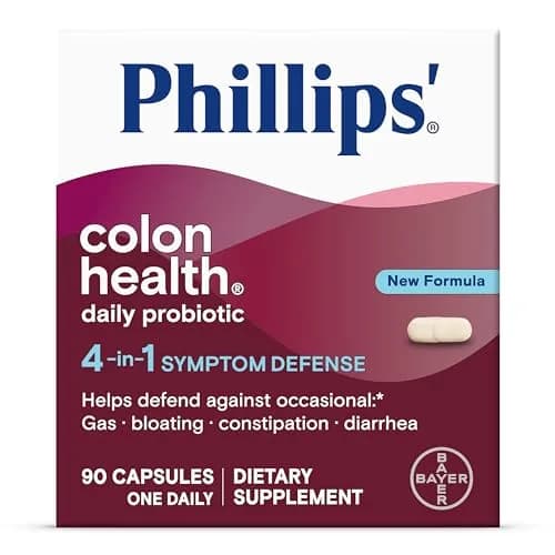 Phillips' Colon Health Daily Probiotic Capsules 90 Count | 4-in-1 Symptom Defense for Digestive & Immune Health thumbnail 1