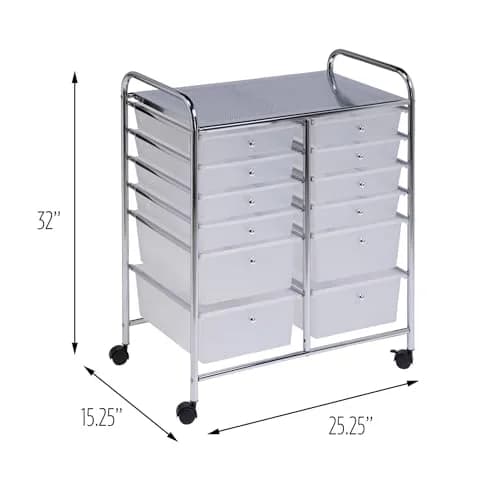 Honey-Can-Do 12-Drawer Rolling Cart 66cm (26in) | Mobile Organizer for Crafts & Office thumbnail 8