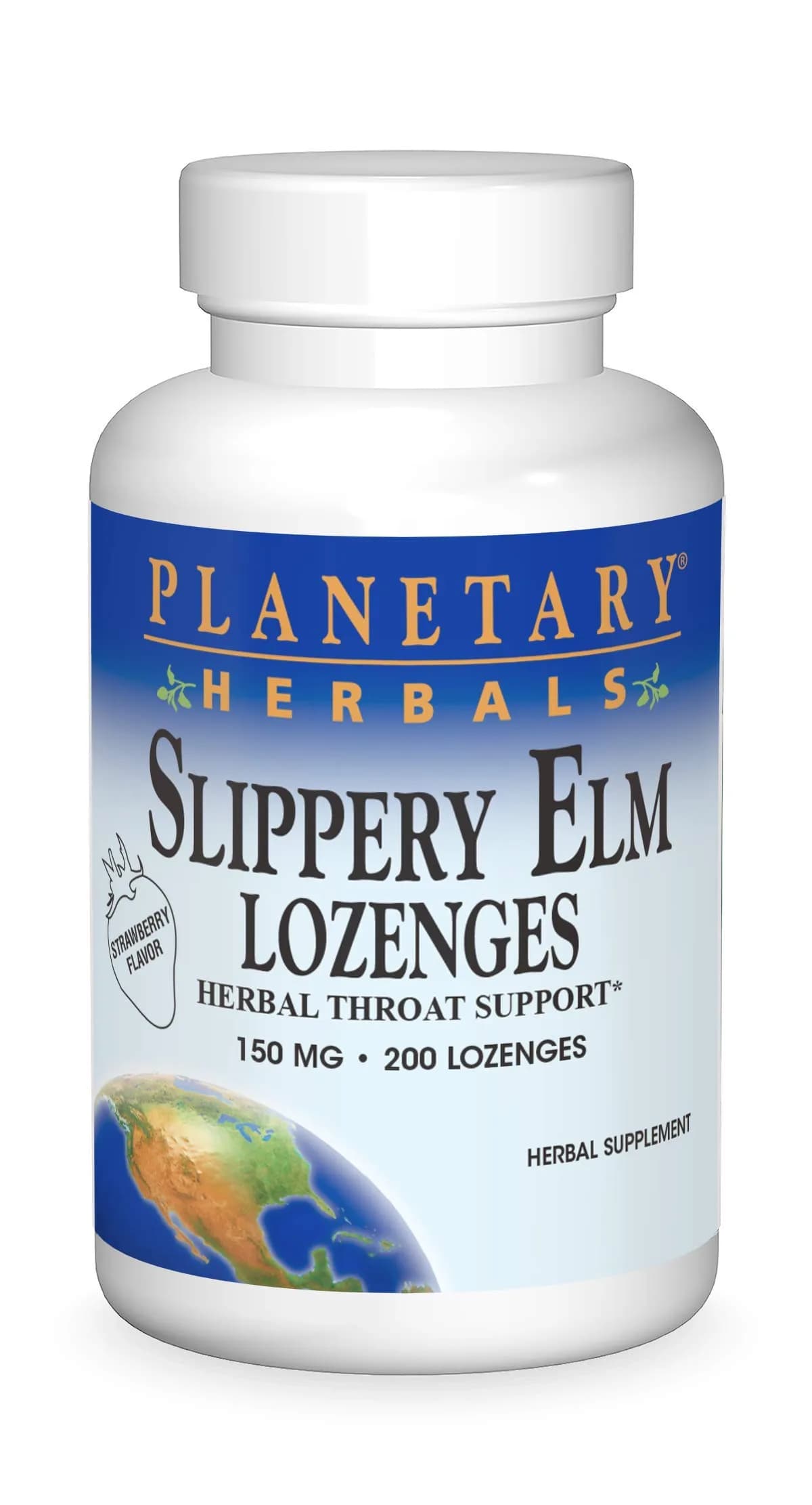 Planetary Herbals Slippery Elm Lozenges, Strawberry, 200 Count | Soothes Throat & Supports Immunity