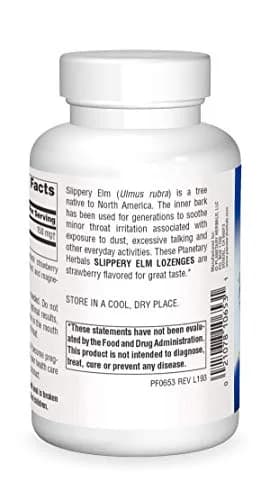 Planetary Herbals Slippery Elm Lozenges, Strawberry, 200 Count | Soothes Throat & Supports Immunity thumbnail 2