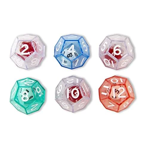 Koplow Games 12-Sided Double Dice Set Classroom Accessories Multicolor | 6 Dice thumbnail 1