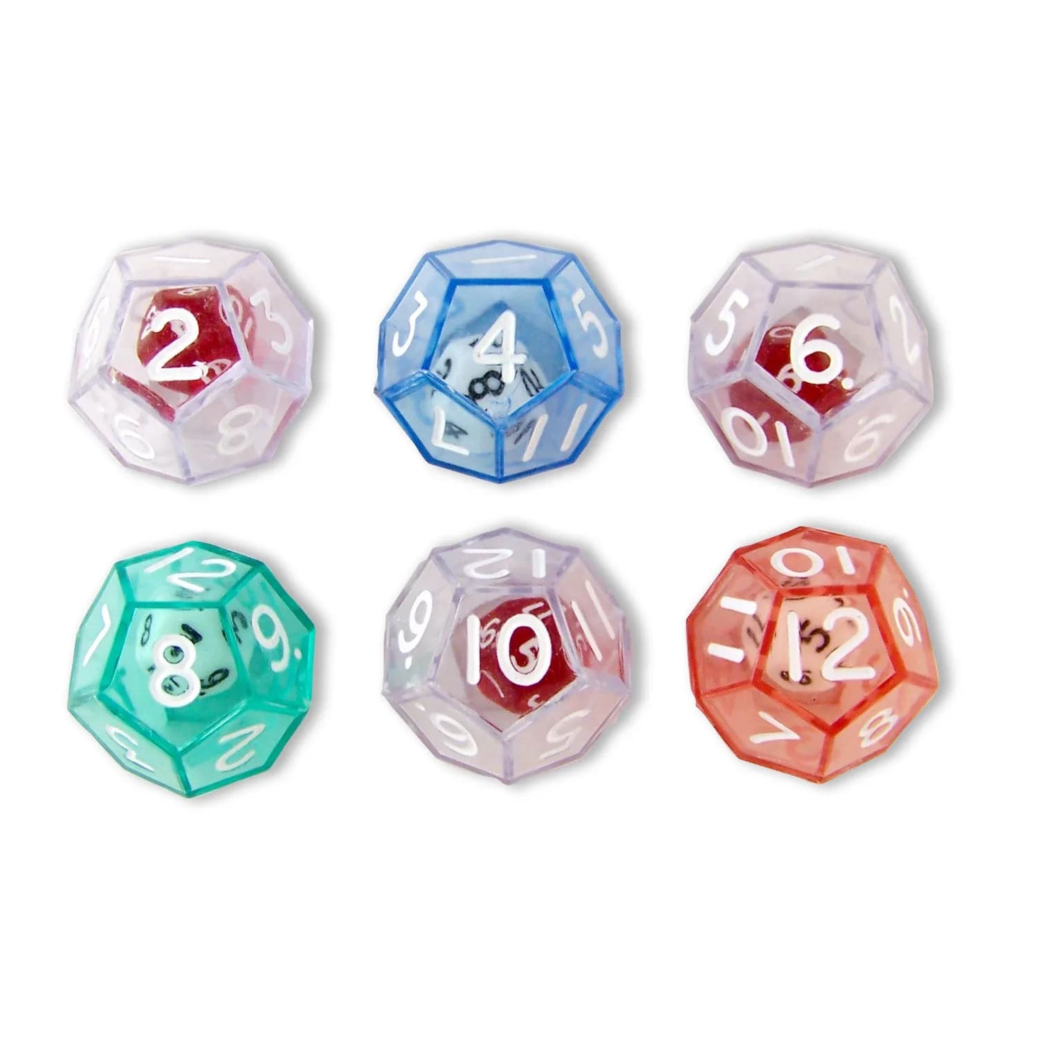 Koplow Games 12-Sided Double Dice Set Classroom Accessories Multicolor | 6 Dice — Multicolor