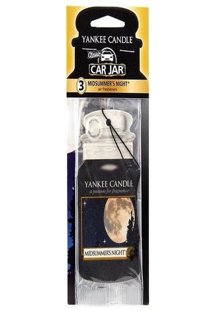 Yankee Candle MidSummer's Night Car Jar Air Freshener 3 Pack | Masculine Musk & Mahogany Cologne Scent - main product image