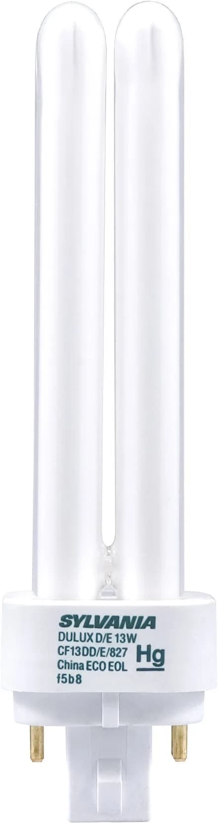 Sylvania Dulux D/E CFL Light Bulb 13W G24q-1 Base | Long-Lasting, Dimmable, 2700K Soft White - main product image
