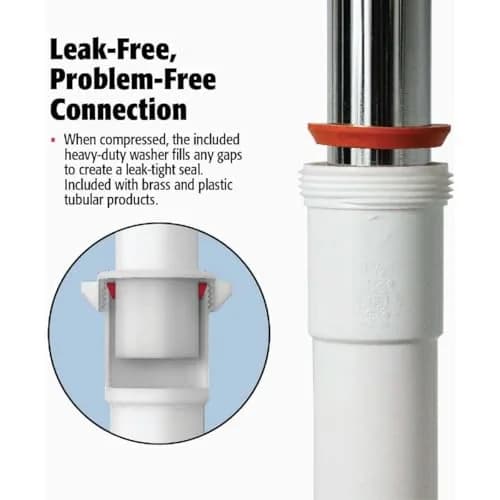 Plumb Pak 400WK Plastic P-Trap Kit 1.5" or 1.25" Inlet x 1.5" Outlet, White | Essential Plumbing Fitting thumbnail 2