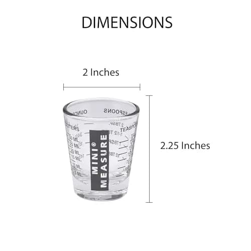 Kolder Mini Measure Heavy Glass 20-Measurement Shot Glass | Precise Liquid & Dry Measuring thumbnail 2
