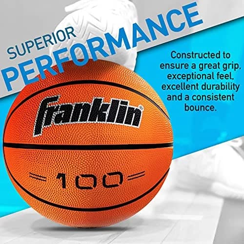 Franklin Sports Grip-Rite 100 Basketball Size 6 (28.5") | Official Women's & Youth Indoor/Outdoor Rubber Ball thumbnail 3