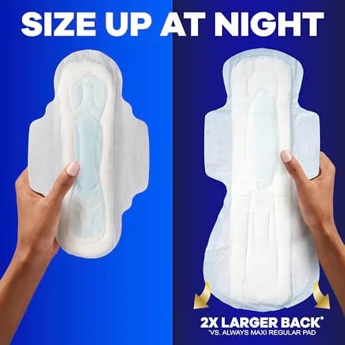 Always Maxi Feminine Pads Size 5 Extra Heavy Overnight With Wings Unscented 20 Count | 100% Leak Free Comfort thumbnail 6