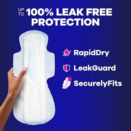 Always Maxi Feminine Pads Size 5 Extra Heavy Overnight With Wings Unscented 20 Count | 100% Leak Free Comfort thumbnail 2