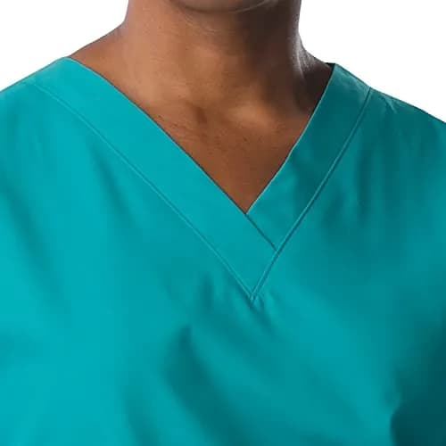 Landau Essentials Relaxed Fit 4-Pocket V-Neck Scrub Top for Women 8219 Wine | Comfortable, Durable Medical Uniform thumbnail 2