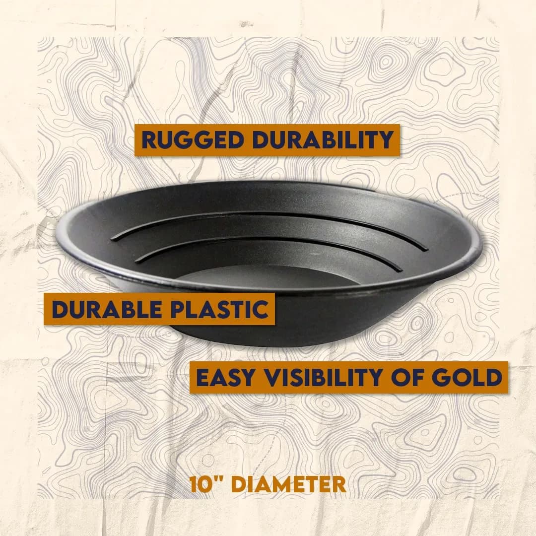 SE 10” Black Plastic Gold Pan with Riffles | Lightweight Prospecting Tool - view 3