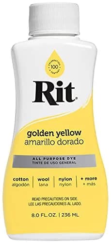 Rit Liquid Fabric Dye, Golden Yellow (237ml / 8 Fl Oz) - Vibrant Color for Cotton, Linen, Silk, Wool thumbnail 1