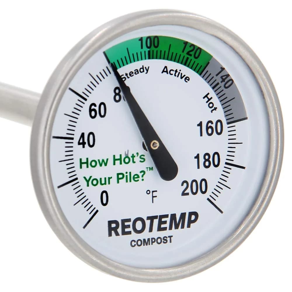 REOTEMP 20 Inch Compost Thermometer with Digital Guide | Accurate & Durable Since 1965 — Brown,Silver