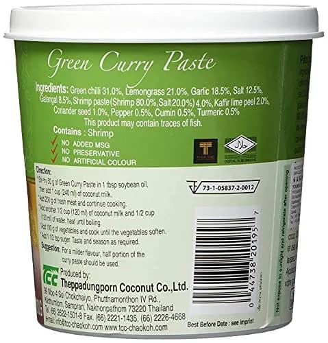 Mae Ploy Green Curry Paste 1kg (35oz) | Authentic Thai Restaurant Taste at Home thumbnail 5