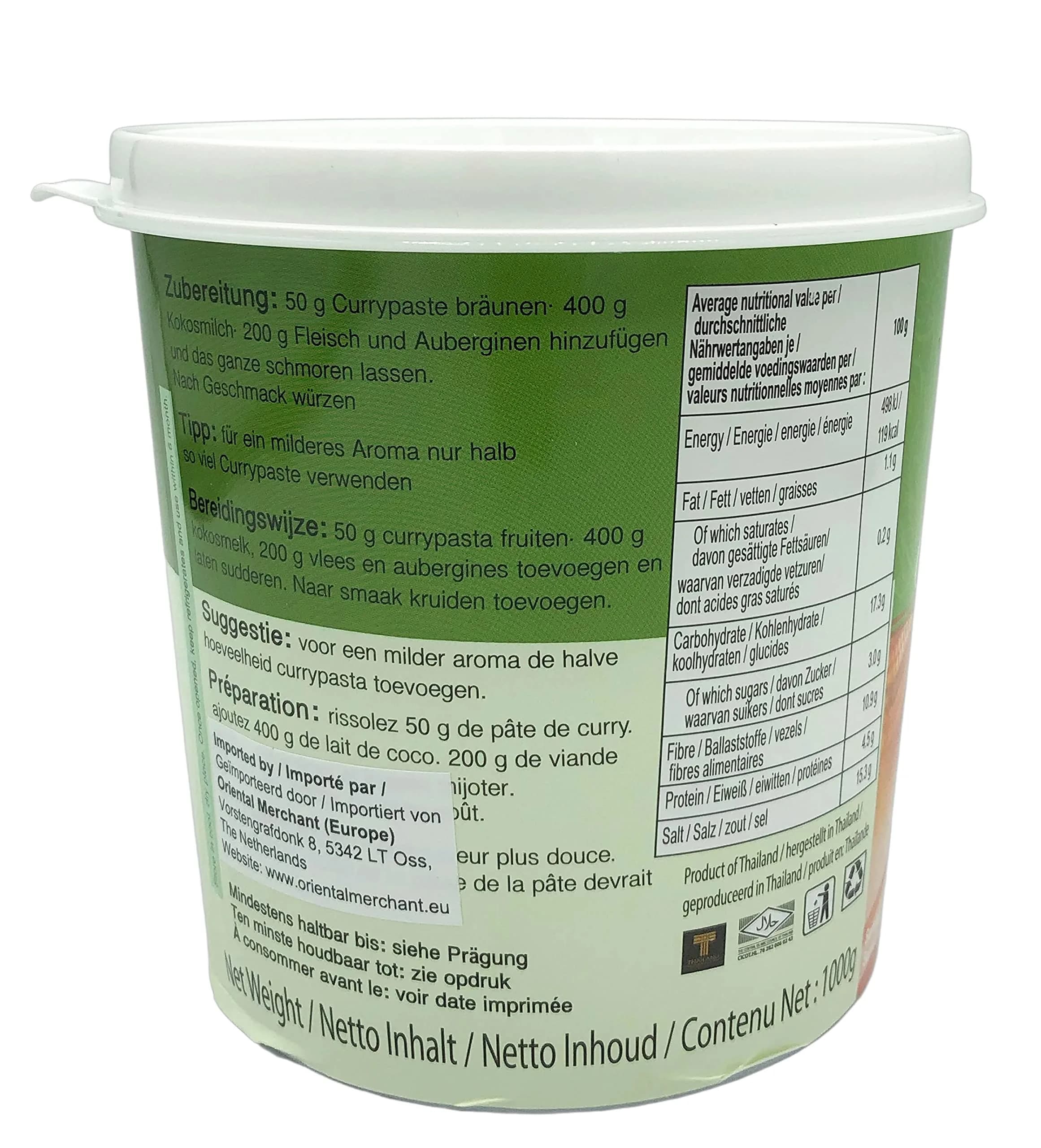 Mae Ploy Green Curry Paste 1kg (35oz) | Authentic Thai Restaurant Taste at Home - view 3