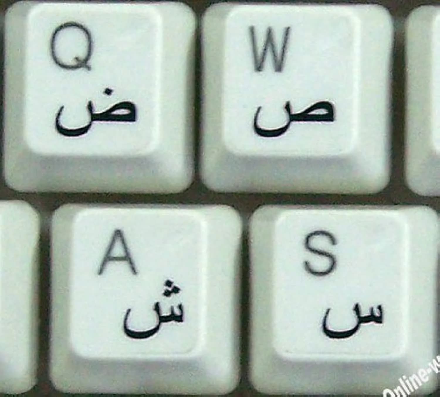 Online-Welcome Arabic Keyboard Stickers with Black Letters | Transparent Vinyl for Laptop & Desktop — Black