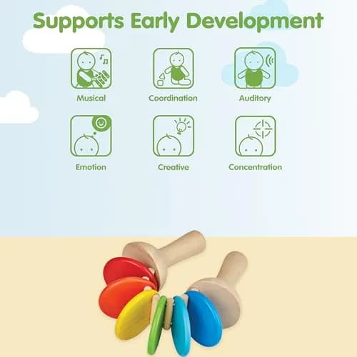 PlanToys Wooden Clatter Toy Montessori Sound & Rhythm Baby Sensory Gift | Eco-Friendly Wooden Musical Toy for Infants thumbnail 4