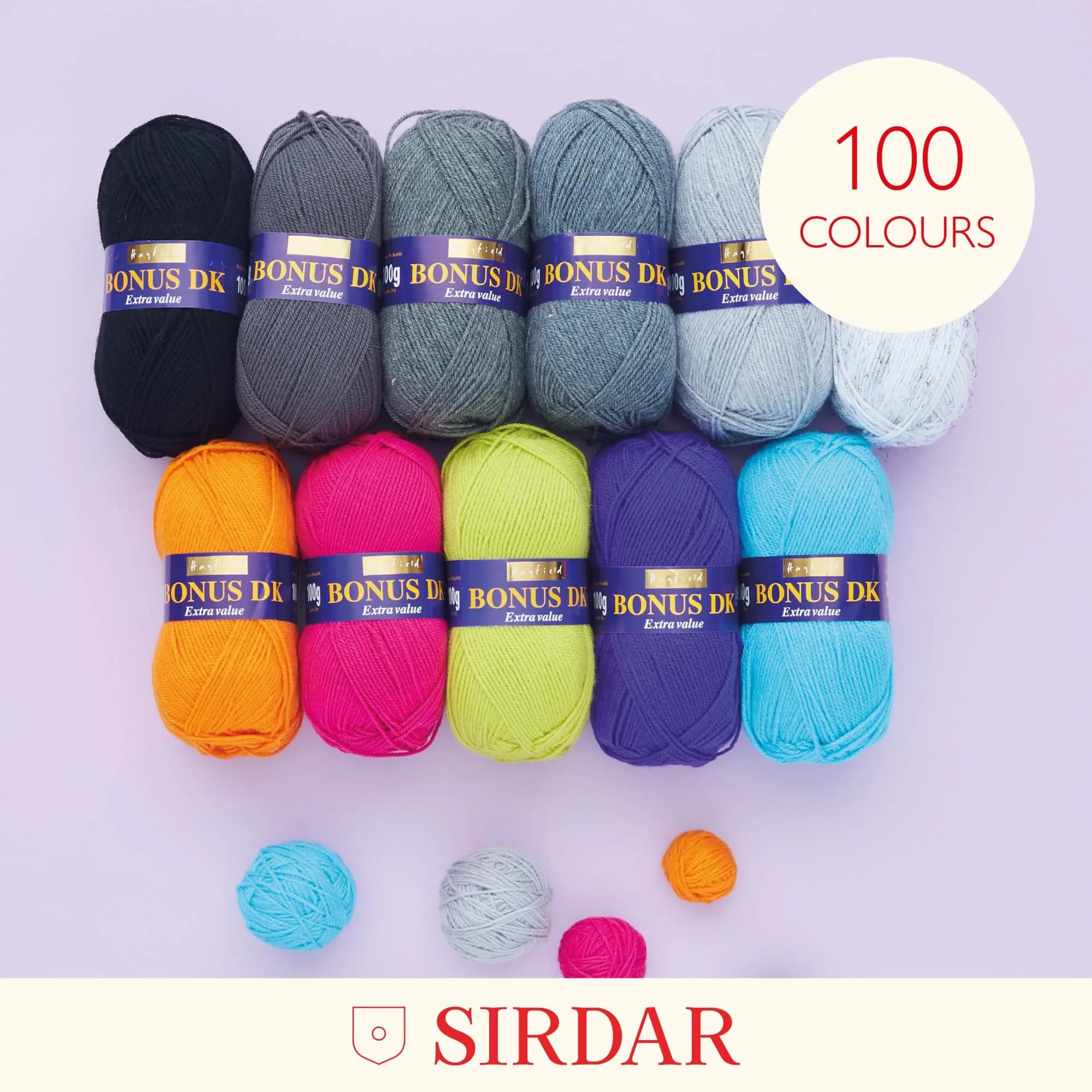 Sirdar Hayfield Bonus DK Yarn - Sunflower (978) - 100g | Soft Acrylic for Knitting & Crochet - view 3