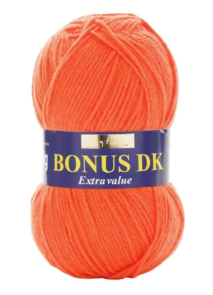 Sirdar Hayfield Bonus DK Yarn Bright Orange 100g | 100% Acrylic for Knitting & Crochet