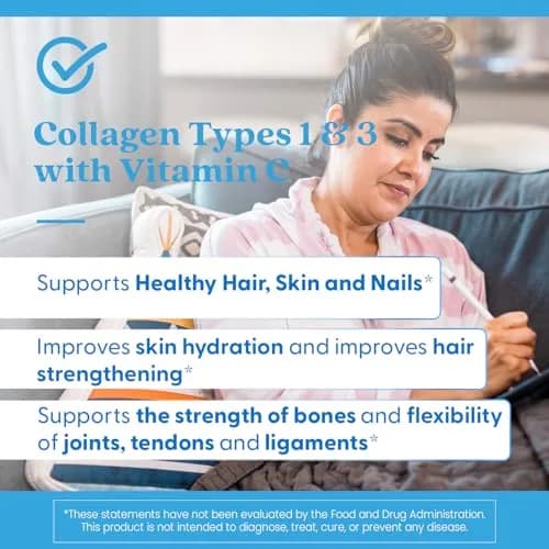 Doctor's Best Collagen Peptides Types 1 & 3 Supplement 180 Tablets | Supports Hair, Skin, Nails & Joints thumbnail 4
