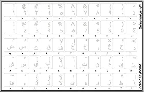 Online-Welcome Arabic Keyboard Stickers Transparent White Letters | Easy Application for All PC & Laptop thumbnail 6