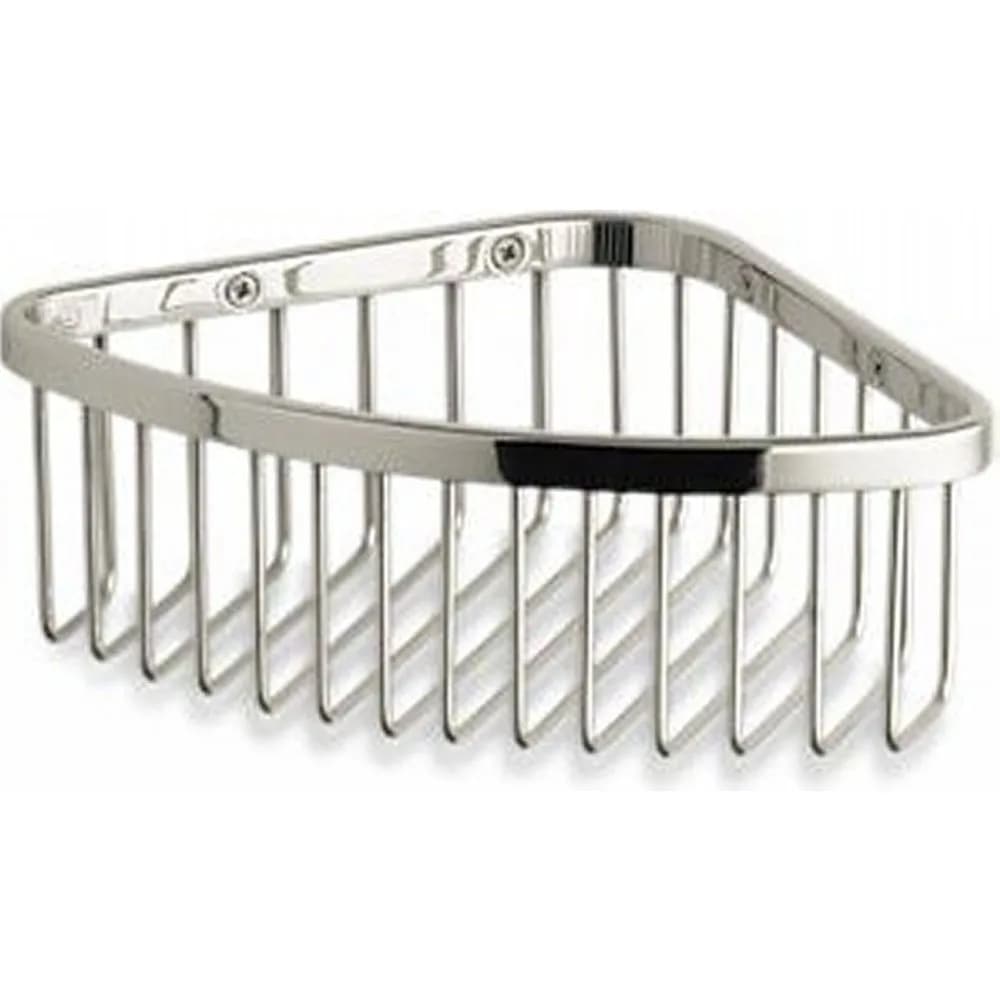 Kohler K-1896-SN Medium Shower Basket Vibrant Polished Nickel | Corner Mount, Corrosion-Resistant