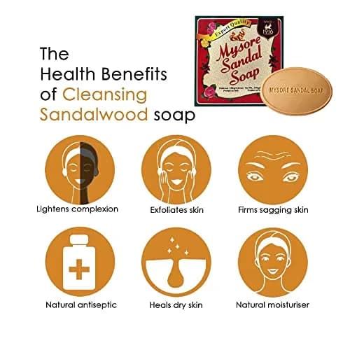 Mysore Sandal Soap 150g | Natural Sandalwood Oil for Glowing Skin thumbnail 3