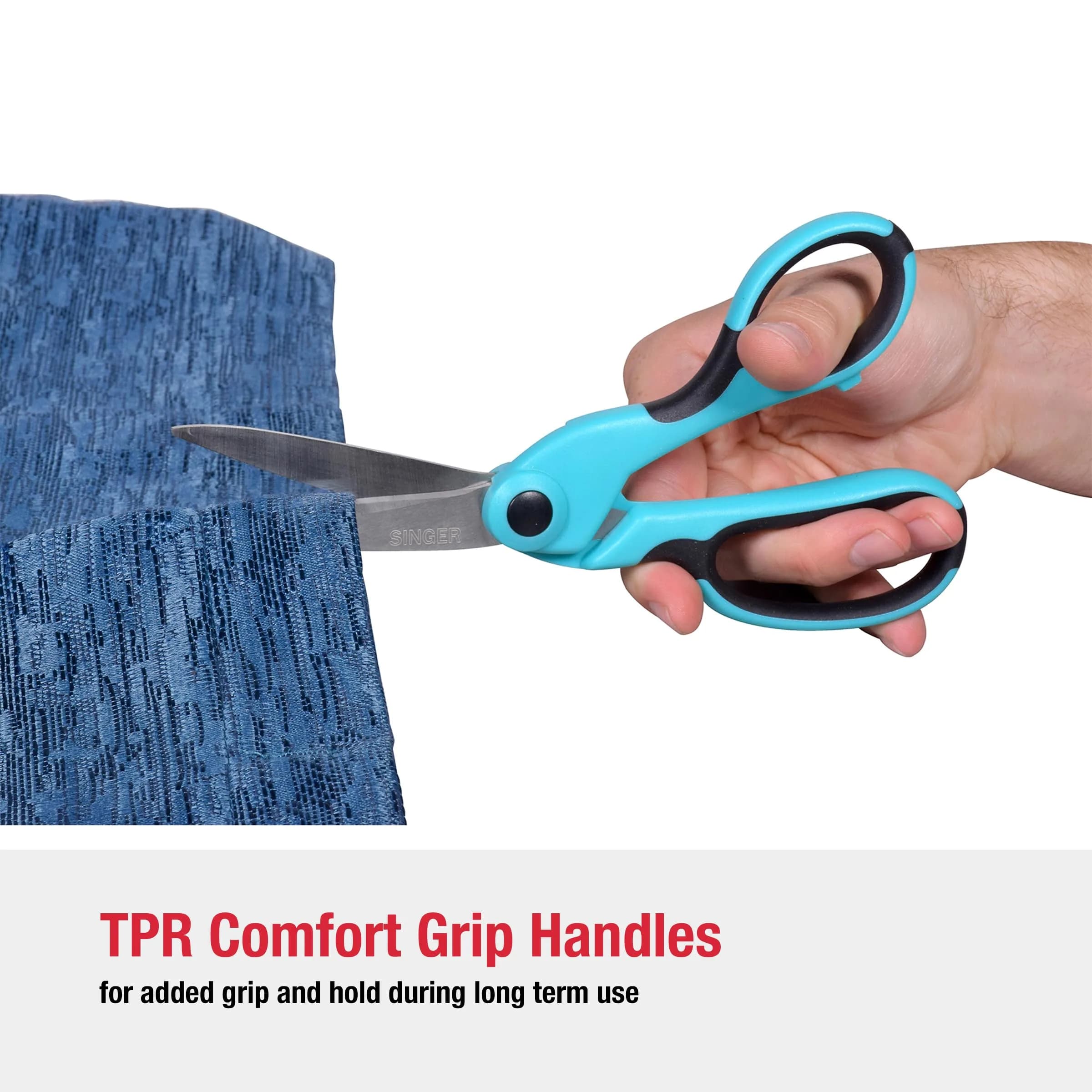 SINGER ProSeries 8.5-inch Heavy-Duty Bent Fabric Scissors, Tailor Comfort Grip | Cuts Multiple Fabric Layers Easily - view 5