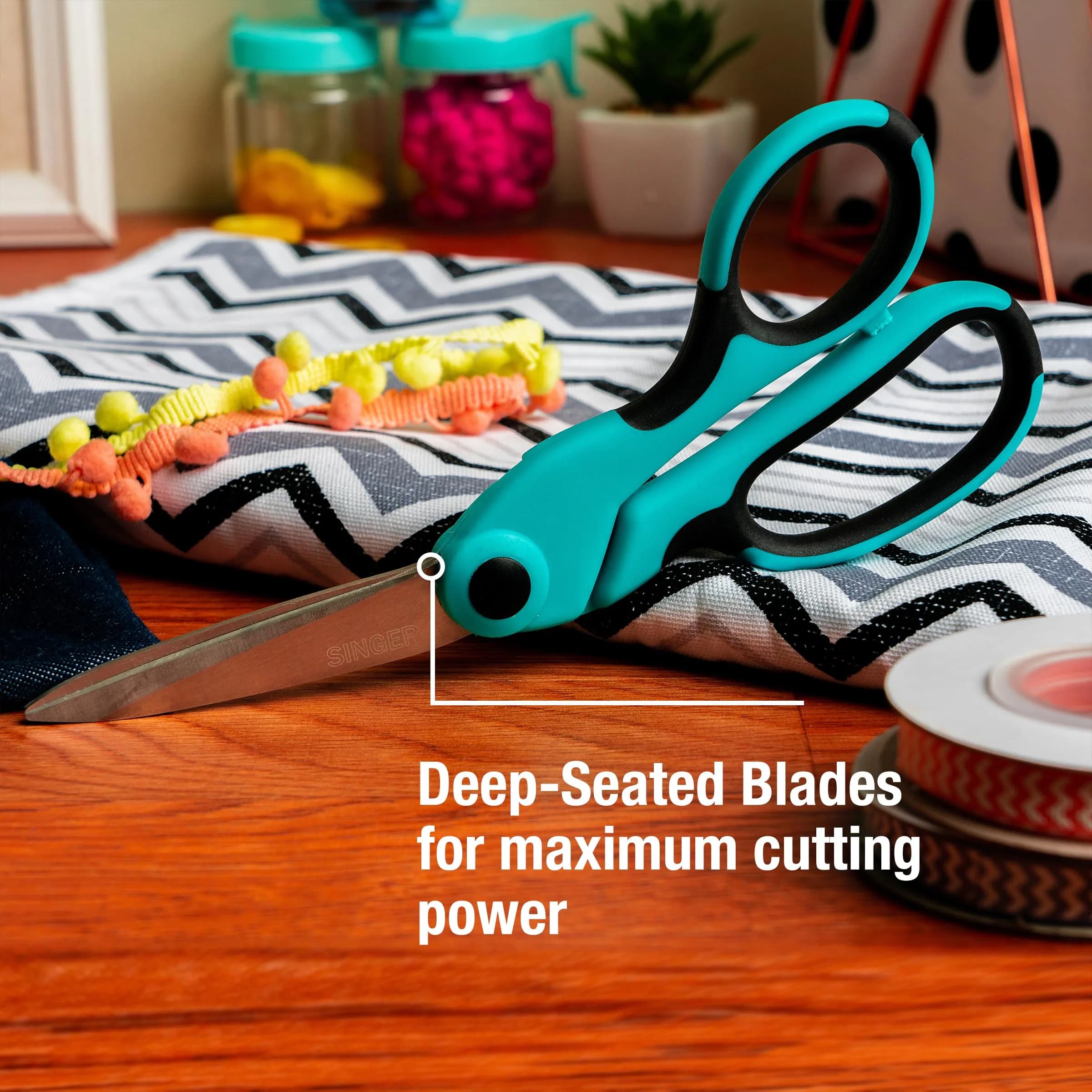 SINGER ProSeries 8.5-inch Heavy-Duty Bent Fabric Scissors, Tailor Comfort Grip | Cuts Multiple Fabric Layers Easily - view 6