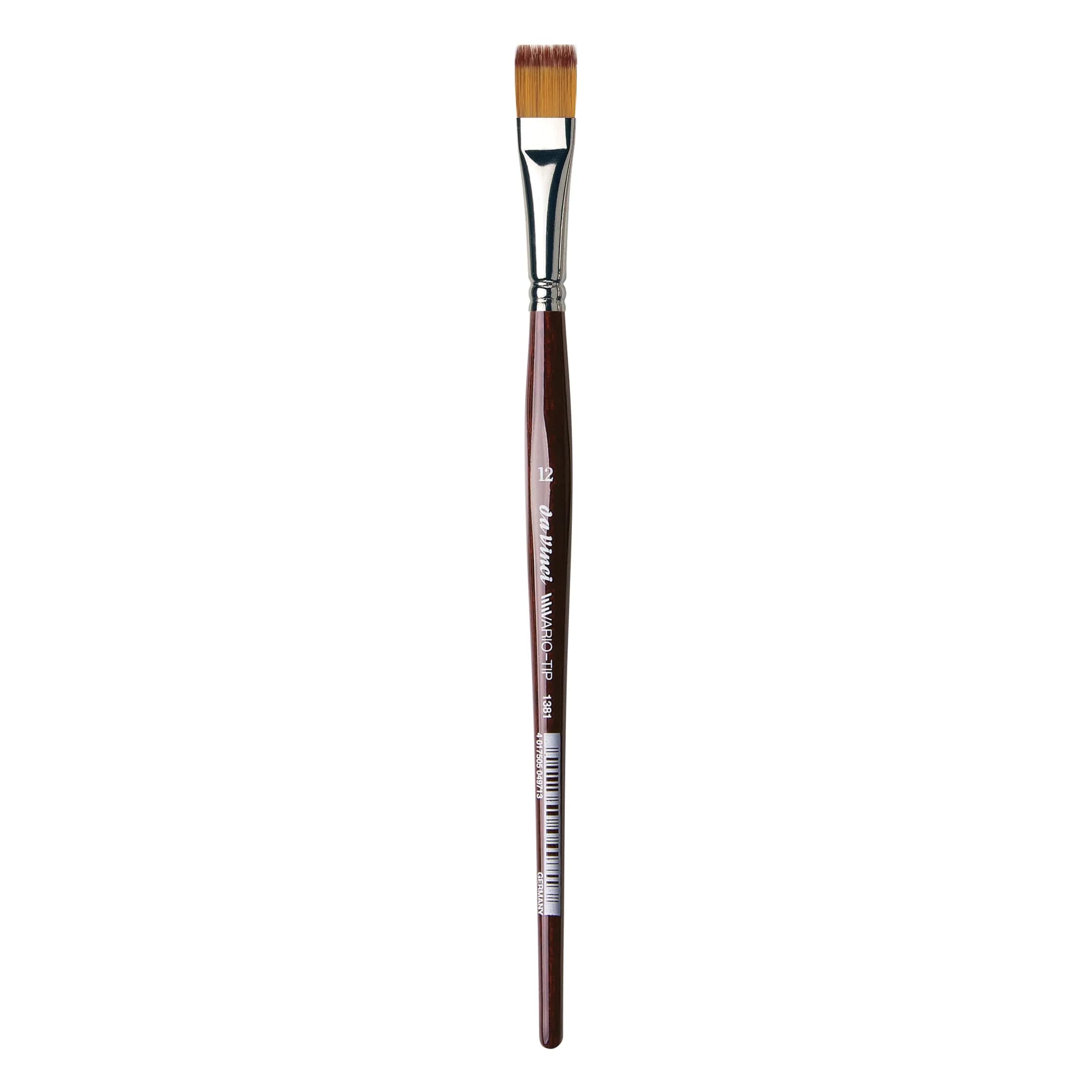 da Vinci Watercolor Series VarioTip Paint Brush, Flat Synthetic, Size 12 (1381-12) | Special Effects Brush for Artists — Brown