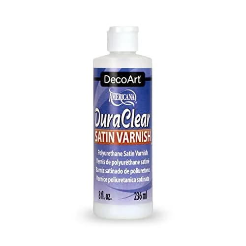 DecoArt DuraClear Varnish 8 Fl Oz Satin | Non-Yellowing Polyurethane Finish for Interior & Exterior thumbnail 1