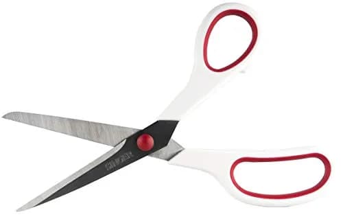 Singer Fabric & Craft Scissors Set, Red & White, 8.5-inch & 4.75-inch | Stainless Steel Blades for Precision & Comfort thumbnail 5
