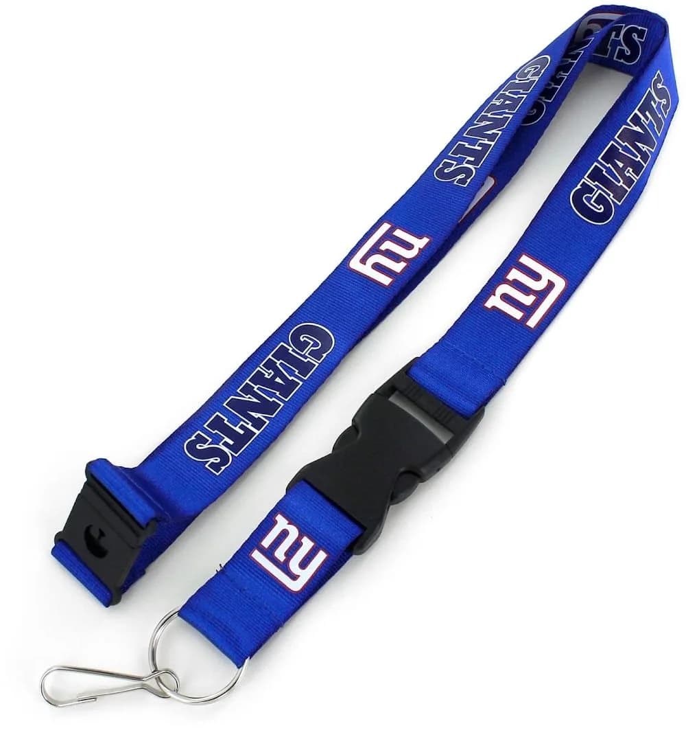 aminco NFL New York Giants Team Lanyard | 22-inch Double-Sided Logo Nylon Key Strap — Team Color