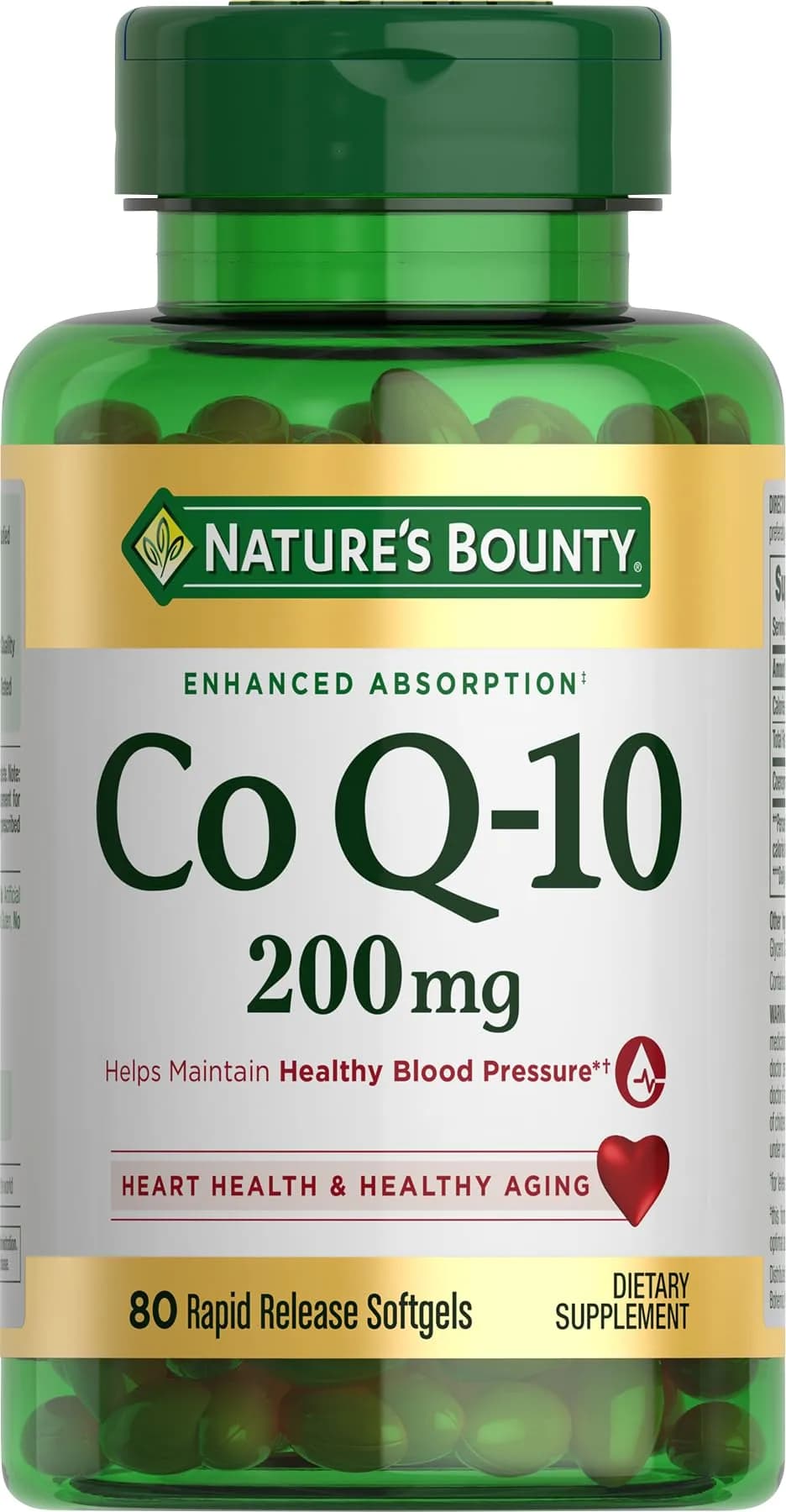 Nature's Bounty CoQ10 200mg Softgels (80 Count) | Supports Heart Health & Cellular Energy - main product image
