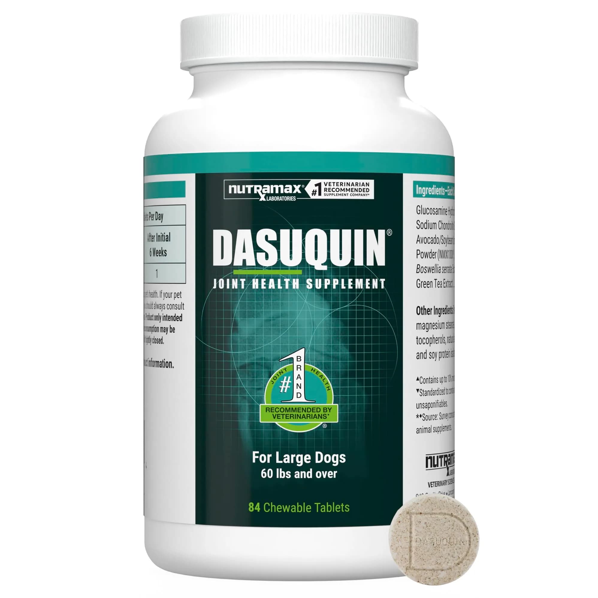 Nutramax Dasuquin Joint Health Supplement Large Dogs Chew Tablets 84 Count (2.3 kg / 5 lb) | Vet-Recommended Canine Mobility Support - main product image