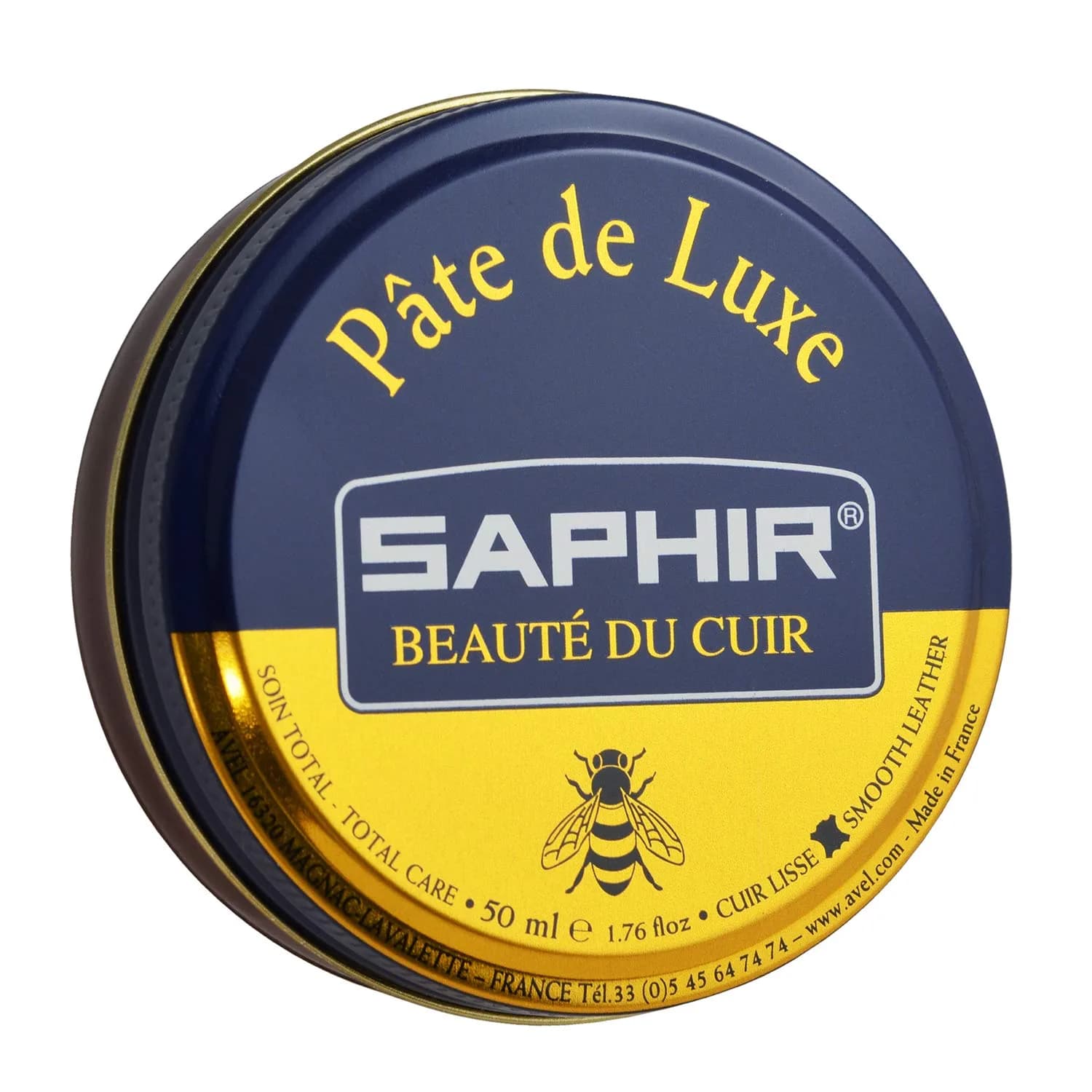 Saphir Pâté De Luxe Wax Shoe Polish 50ml (1.69 Fl Oz) Neutral | Superior Shine & Protection for Smooth Leather — Light Brown / 50 ml