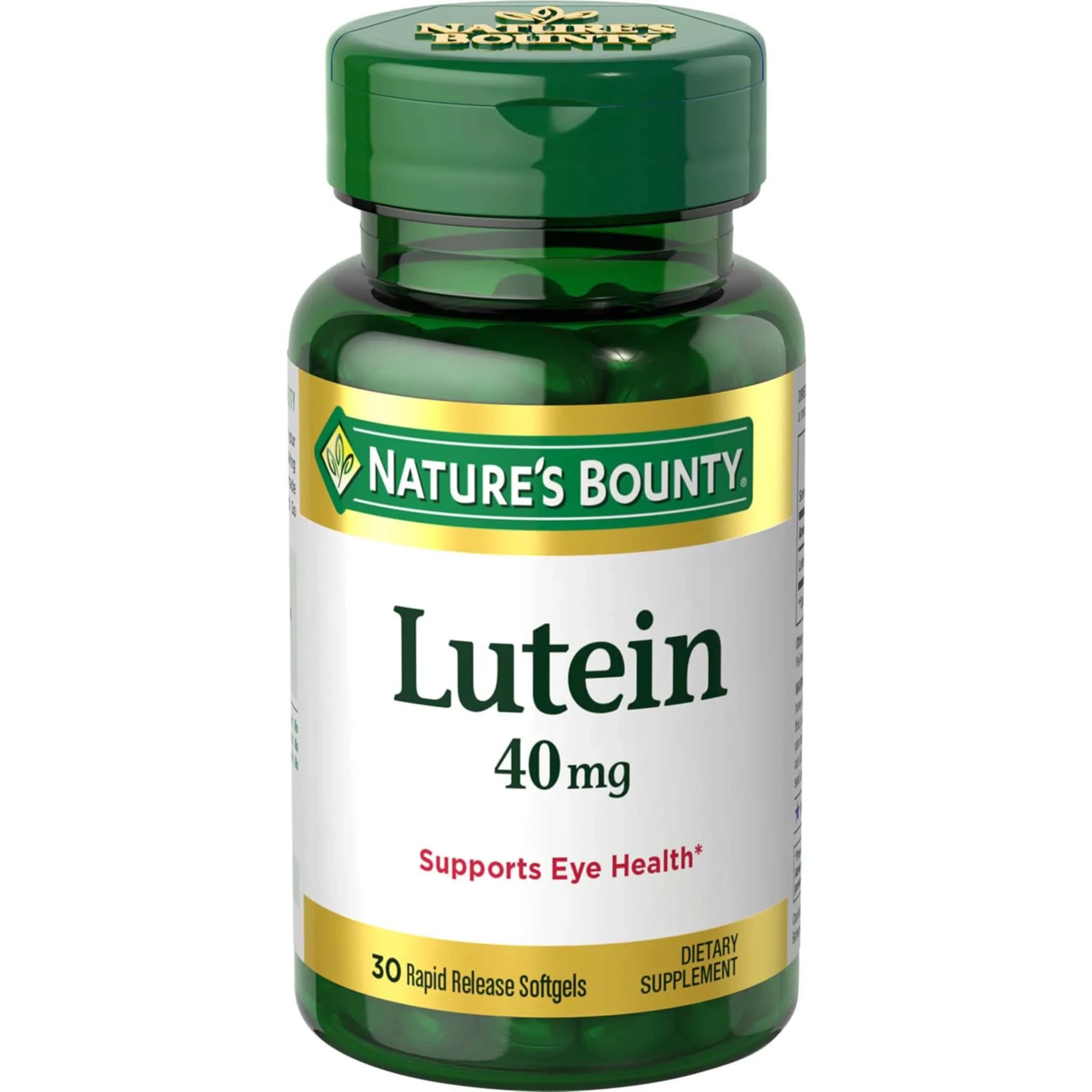 Nature's Bounty Lutein 40 mg Softgels 30 Count (30 Count) | Supports Eye Health with Antioxidant Properties — Softgel