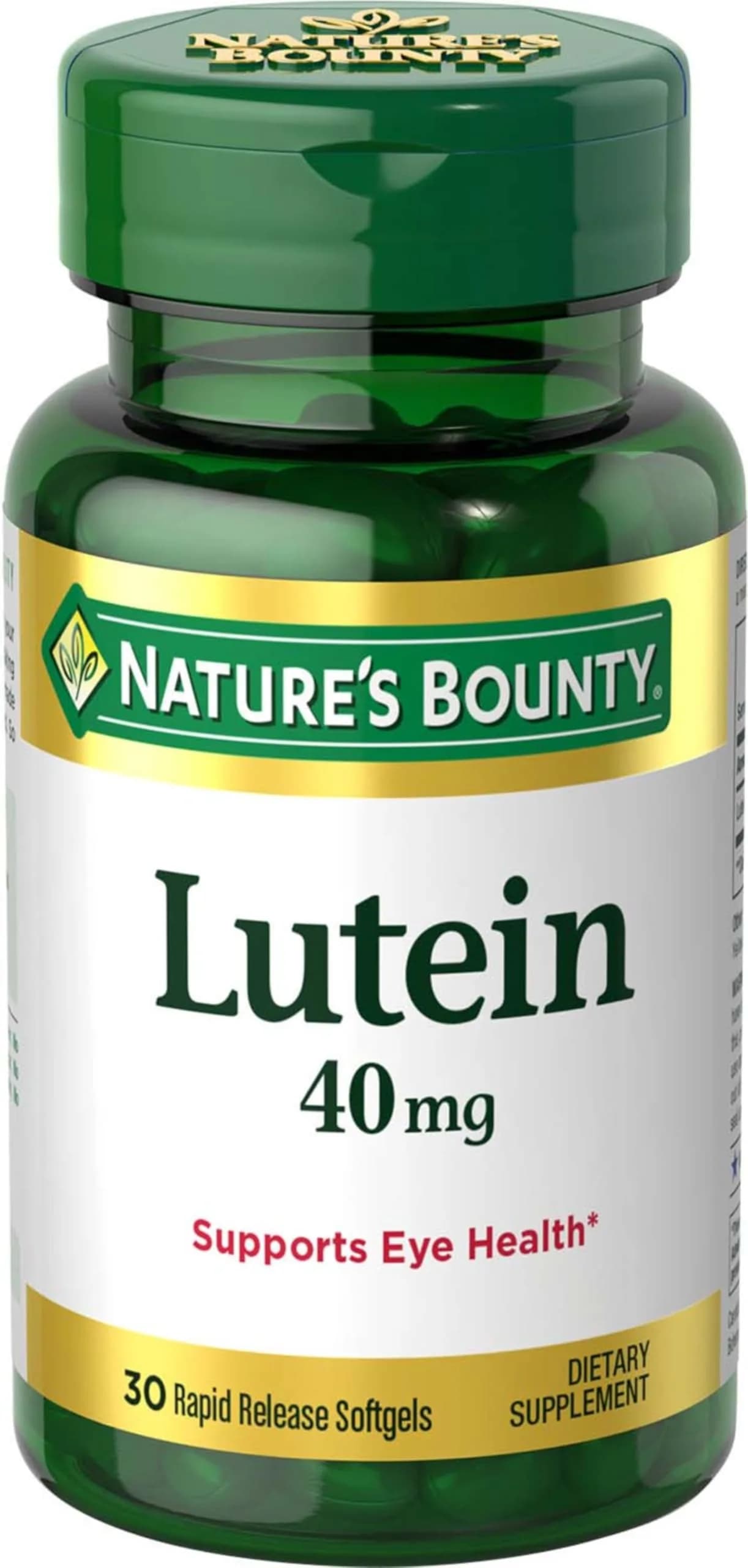 Nature's Bounty Lutein 40 mg Softgels 30 Count (30 Count) | Supports Eye Health with Antioxidant Properties - main product image