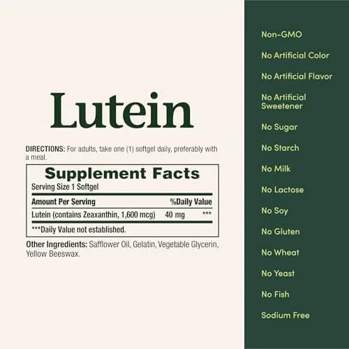 Nature's Bounty Lutein 40 mg Softgels 30 Count (30 Count) | Supports Eye Health with Antioxidant Properties thumbnail 5
