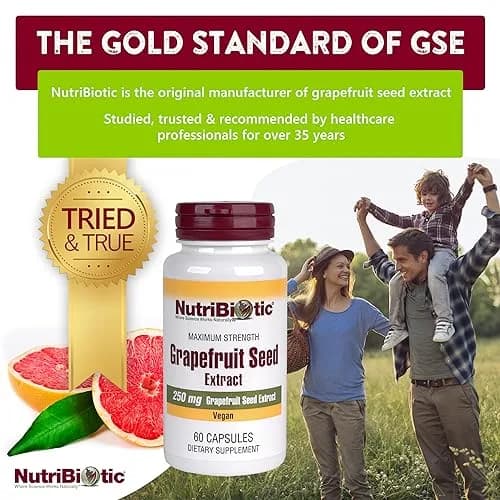 NutriBiotic Grapefruit Seed Extract Capsules 250 mg 60 Count | Maximum Strength with Bioflavonoids thumbnail 2