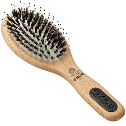 Kent PF02 Small Cushion Detangler Brush – Boar Bristle & Nylon Mix 7" (17.8 cm) | Detangles & Smooths Hair thumbnail 1