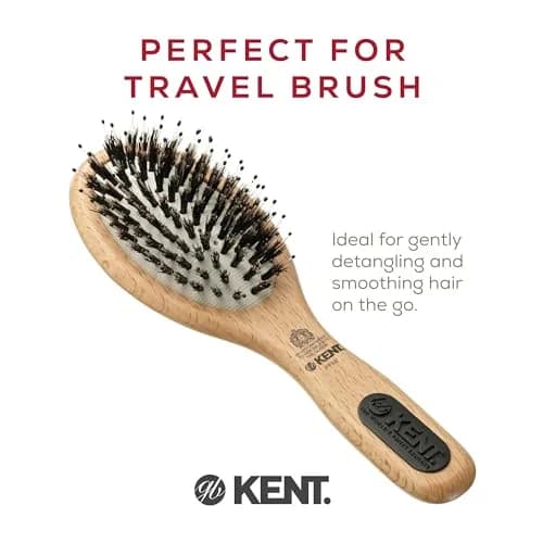 Kent PF02 Small Cushion Detangler Brush – Boar Bristle & Nylon Mix 7" (17.8 cm) | Detangles & Smooths Hair thumbnail 3